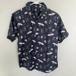 🏄 DISNEY Tim Burton's THE NIGHTMARE BEFORE CHRISTMAS Surf Button Down Shirt 🏄